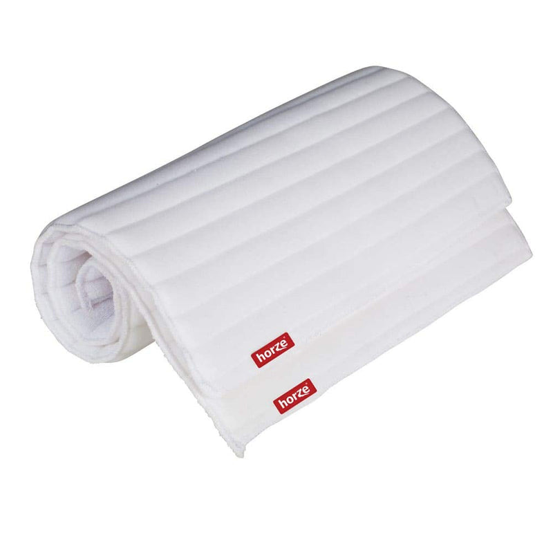 HORZE Rear Leg No Bow Equine Standing Wraps Pair - Off-White - Pony