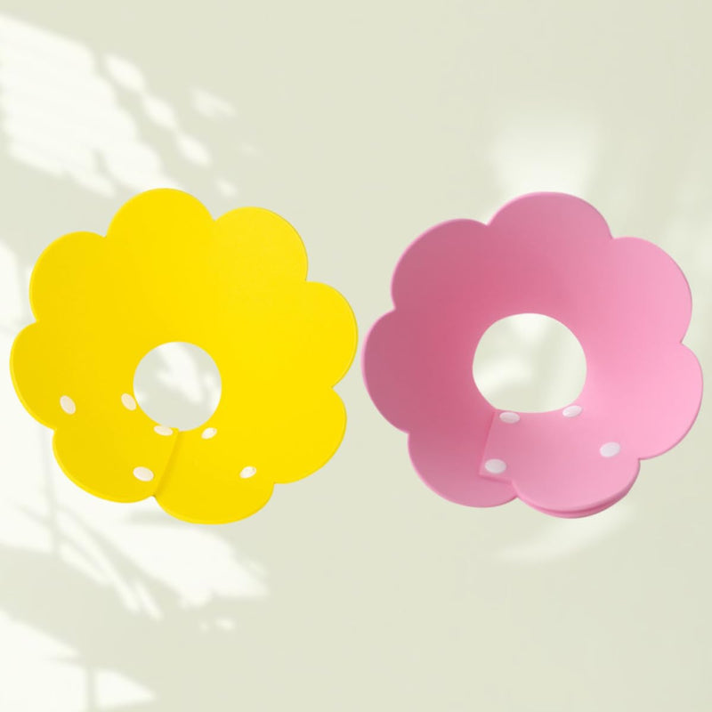 CLISPEED 2 pcs Yellow EVA Sponge Cat Collars in Floral Design Soft and Washable Protective Collars for Pets after Surgery