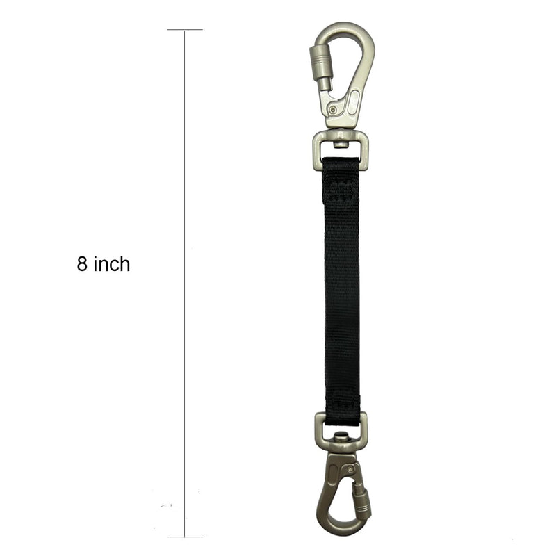 Double Ended Collar Backup Clip for Dog Harnesses, Safety Clip for Prong Collar with Gentle Nylon Webbing for Light Dog DKG0913-new