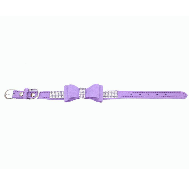 Rhinestone Dog Collar, Crystal Diamond Pet Dog Collar, Cute Dazzling Dog Rhinestone Collar, Dog Collar Harness for Small & Medium Dogs Purple - PawsPlanet Australia