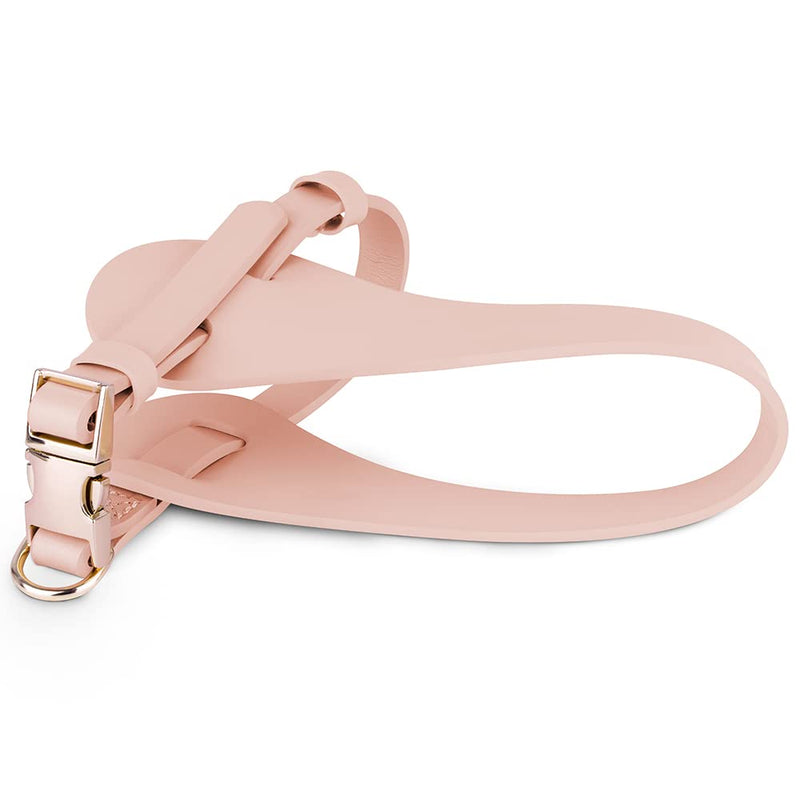 Fashionable Microfiber Leather Dog Harness -[X903] Escape Proof Dog Easy On Easy Off Soft Waterproof Harness with Luxury Durable Golden Hardware Puppy for Litter Small and Middle Small-Chest:12.6~15.7Inch Harness:PeachPink - PawsPlanet Australia