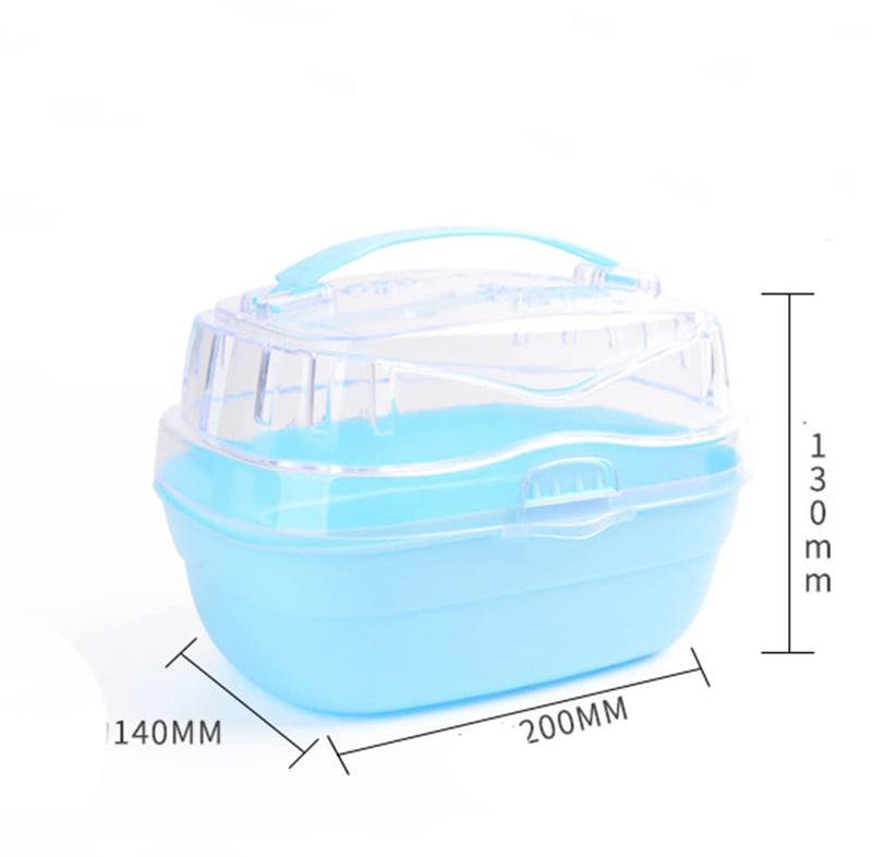 Portable Carrier Hamster Carry Case Cage with Water Bottle Travel&Outdoor for Hamster Small Animals (blue) blue