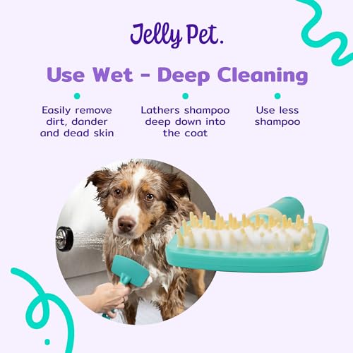 Jelly Pet Deshedding Dog Bath Brush Scrubber, Bath Brush for Dogs, Pet Shower Brush, Bath Supplies, Curry Brush for Dogs, Dog Bath Brush for Short Haired Dogs, Dog Wash Brush, Dog Grooming Brush - PawsPlanet Australia