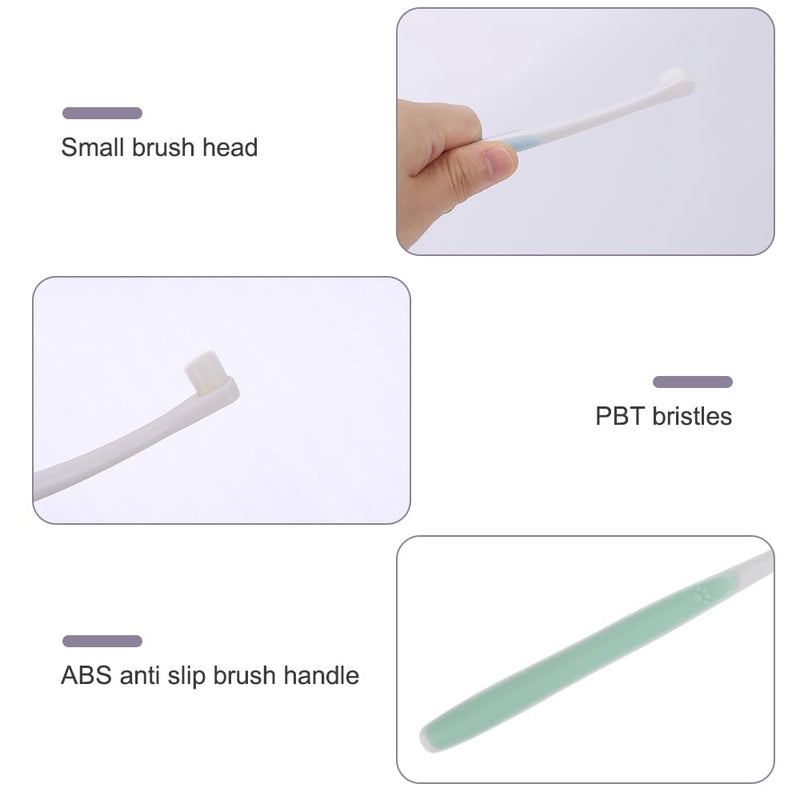 2 x Dog Toothbrush, Cat Toothbrush, Teeth Cleaning Brushes for Pets with 10,000 Ultra Soft Pet Bristles for Cats, Puppies, Small Dog Breeds, Sensitive Gums Blue + Purple