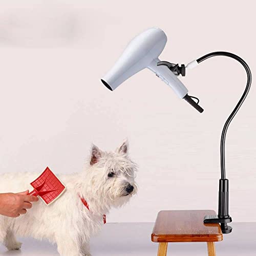 Hair Dryer Holder, 360 Degrees Rotatable Hands Hair Dryer Stand Aluminum Alloy Pet Dog Cat Grooming Table Hair Dryer Clip Holder with Clamp Mount - PawsPlanet Australia