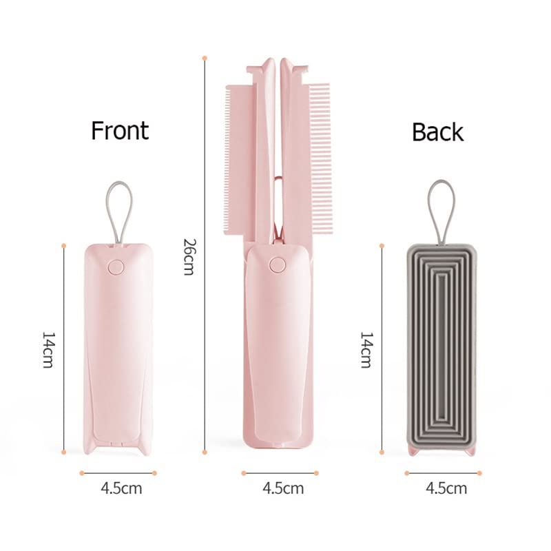 Cat Brush Dog Brush Foldale All-in-One Pet Brush Cat and Dog Grooming Brush Comb Deshedding Tool with Pet Hair Remover Roller for Dogs Cats Pet Pink - PawsPlanet Australia