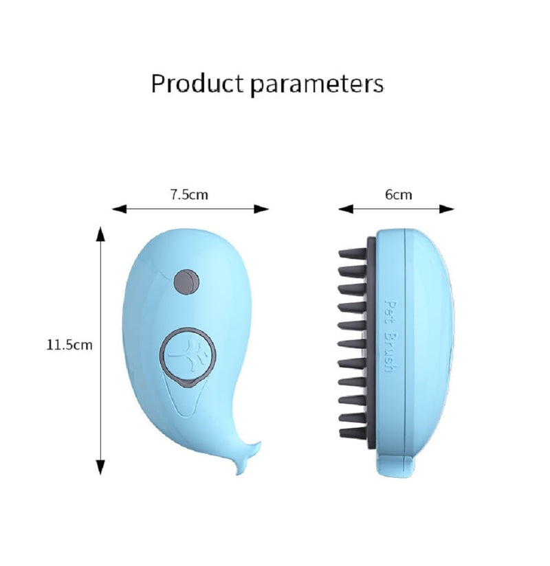 Cat steam brush，Pet steam brush，Cat steam brushes for indoor cats，3 In 1 Cat Steamy Brush,Cat brush with steam，Dog brush，Cat hair steam brush (Beige Avocado) (Beige Avocado) (Blue Fish) Blue Fish - PawsPlanet Australia