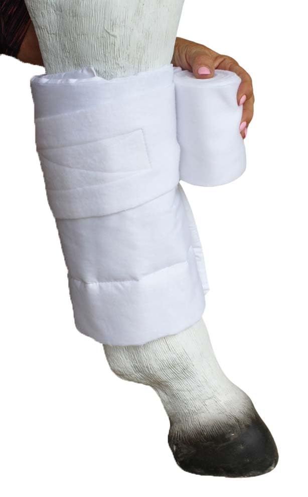 CHALLENGER Horse Equine Cushioned Medicine-Retaining Impact Leg Wraps 4-White 95TS03WH