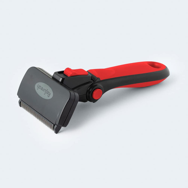 Deshedding Dog Brush for Short/Medium Hair (Medium,Red) – Gentle Deshedding tool for Dogs & Cats – Reduces shedding, without damaging topcoat. Removes Loose Fur & Dead Undercoat. red Medium - PawsPlanet Australia