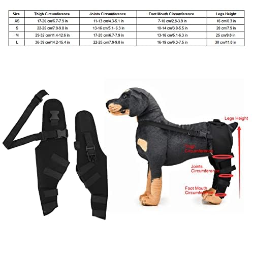 Jeanoko Elastic Dog Knee Pads, Adjustable Pet Knee Pads, Hind Leg Protector for Dogs with Strong Stability(L) L