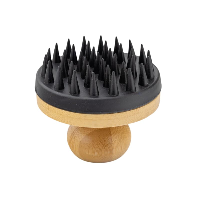 Doggy Style Small Dog Grooming Brush – Bamboo Bath Brush with Soft Silicone Bristles, Pet Scrubber for Shedding, Bathing & Massaging, Eco-Friendly Puppy Grooming Tool