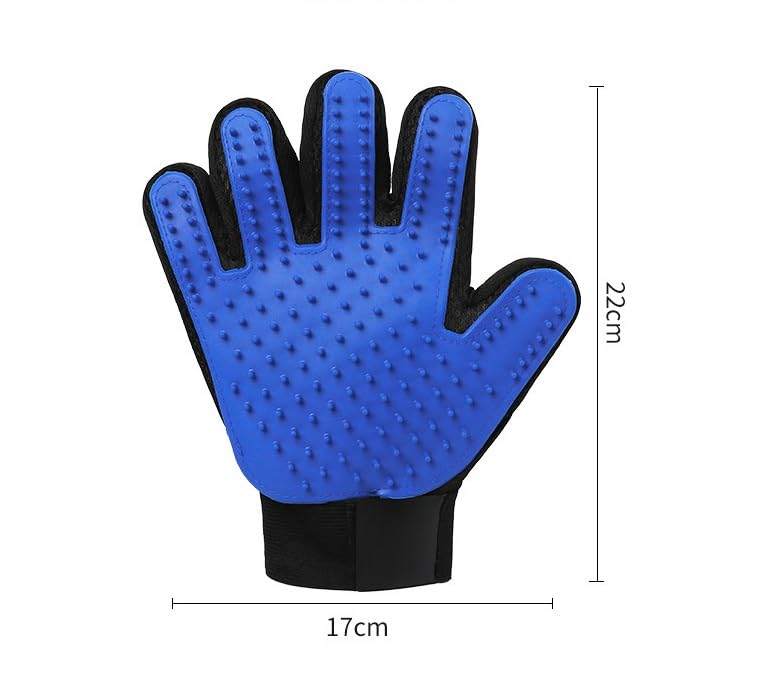 Pet Grooming Glove & Deshedding Brush for Dogs & Cats – Shedding Control Glove, Fur & Hair Remover Mitt, Gentle Grooming & Massage Tool – One Size Fits All, Blue - PawsPlanet Australia