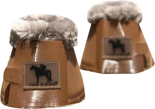Horse Bell Boots Dressage Horse Boots XL L M S Large Bell Boots with Faux Cognac Color