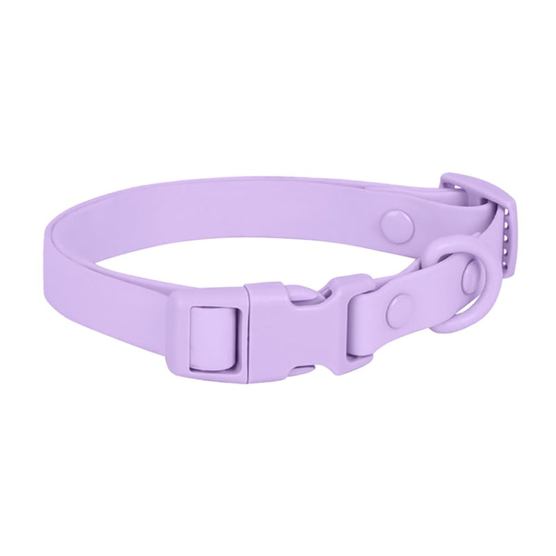 Ovale Waterproof Dog Collar Leash Combo Set, Durable and Easy to Clean, for Small Dogs.(S, Purple) Rubber Purple Set - PawsPlanet Australia