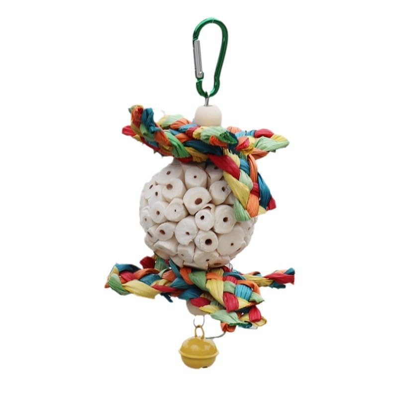 Bird Toys, Natural Sola Balls Parrot Foraging Chew Toys Hanging Cage Accessories for Conure Cockatiel Parrot Lovebird Budgie