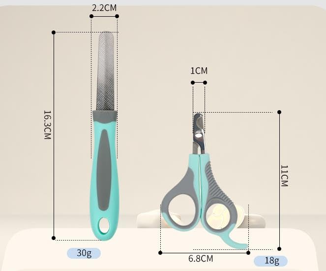 Pet Nail Clippers, Small Animal Toenail Trimmer Kit, Multiple Sizes, Light Green and Silver - PawsPlanet Australia