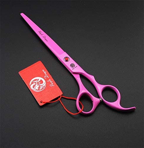 Purple Dragon Professional 7.0 inch 4PCS Pet Grooming Scissors Kit Japan Premium Steel Straight & Curved & Thinning Blade Dog Hair Cutting Shears Set with Case Pink - PawsPlanet Australia