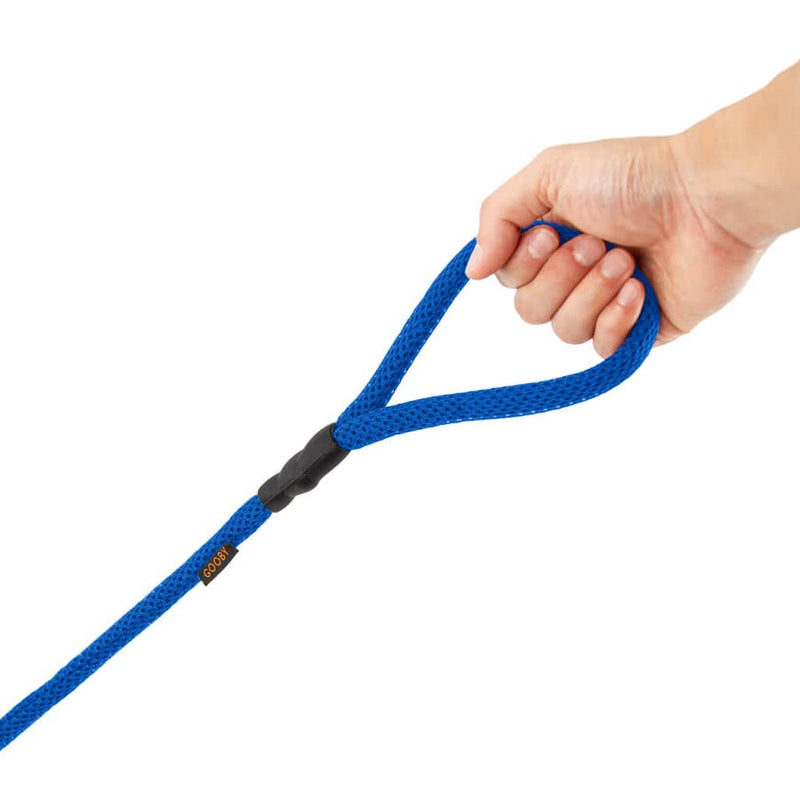 Gooby Mesh Leash - Blue, 4 FT - Breathable Mesh 4 Foot Leash for Small Dogs with Bolt Snap Clasp - On The Go Dog Leashes for Small, Medium, and Large Dogs 4 Feet - PawsPlanet Australia