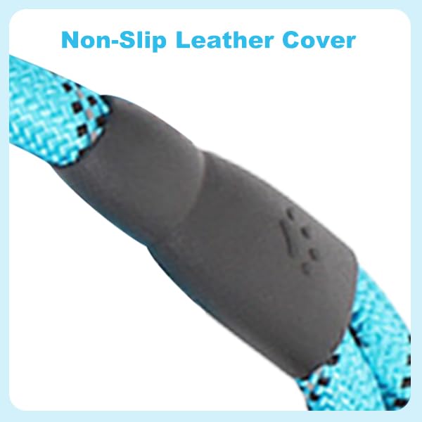 Dog Leash with Padded Handle, Slip Lead Leashes Strong No Pull Training Rope Highly Reflective Threads for Medium Large Dogs,Blue,6 FT Blue 1/2" x 6 FT（20~120lbs.） - PawsPlanet Australia