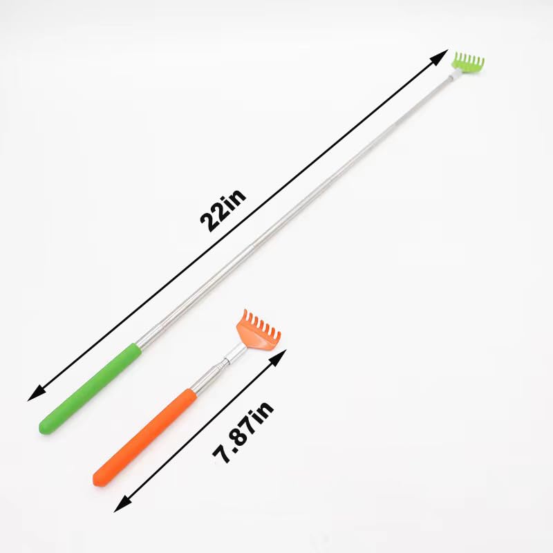 2-Pack Pet Interactive Touch Therapy Toys for Cats & Dogs, Telescopic Pet Massage Stick for Training, Bonding, Socialization, Retractable 22 Inch Skeleton Hand & Rake Shaped Teaser Wand Mixed - PawsPlanet Australia