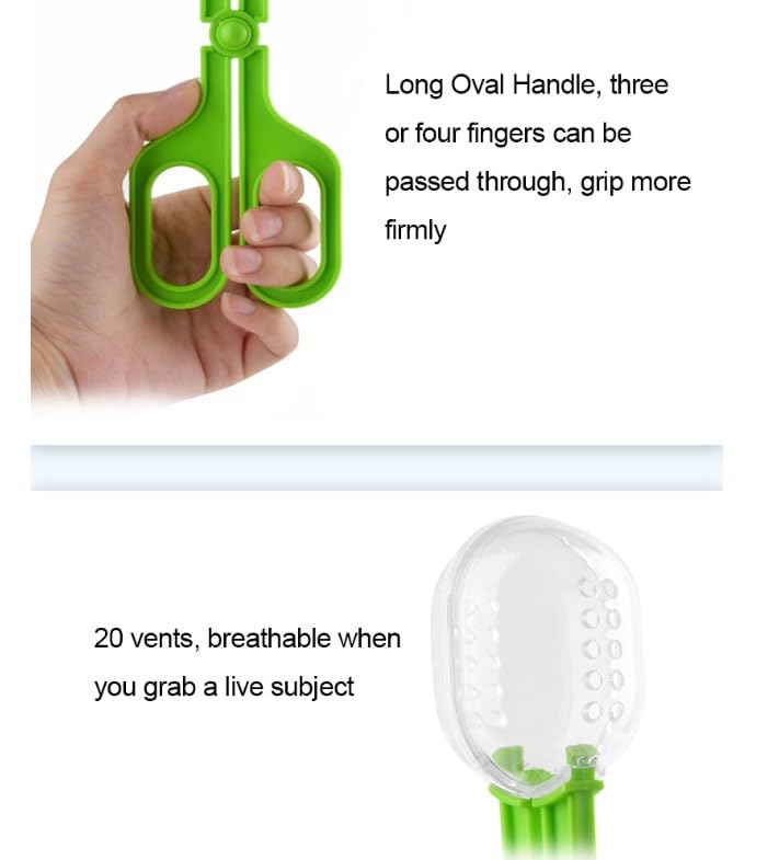 Reptile Feeding Clamp Poop Tongs Reptile Feeding Tool Reptile Poop Scoop with Vents for Tortoise Lizard Spider (Green) hamster poop scoop - PawsPlanet Australia