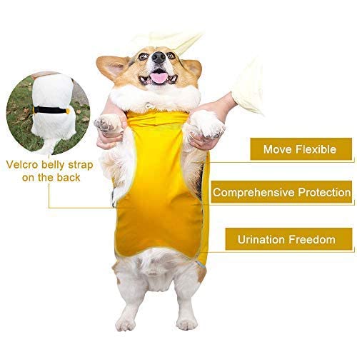 Dog Raincoat with Hood for Small Dog,Medium Dog,Luccalily Waterproof Dog Rain Jacket with Reflective Strip Adjustable Belly Strap Lightweight Poncho with Storage Bag (X-Small, Yellow) X-Small