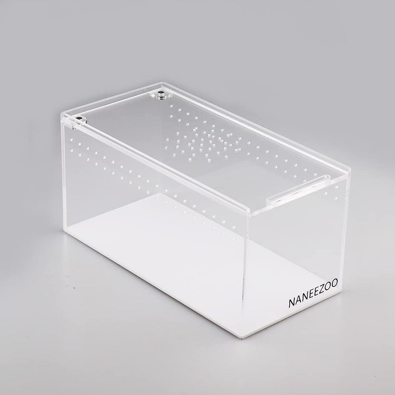 Magnetic Acrylic Reptile Terrarium Enclosure, 8" x 4" x 4" Reptile Insect Breeding Box for Small Reptiles, Invertebrates, Mantis, Spider, Cricket, Tarantula 8"x 4" x 4"