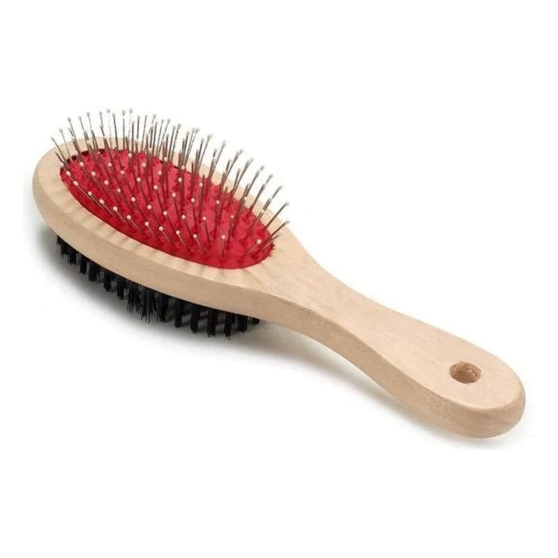 S3606526 Wooden Dog Brush, Various Materials, Multicoloured, 6 x 24.5 x 9.5 cm - PawsPlanet Australia