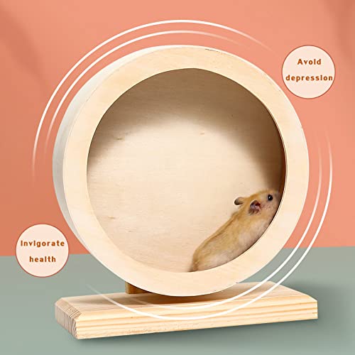 Hamster Wooden Silent Wheel, Small Animal Exercise Wheel Accessories, Quiet Spinner Hamster Running Wheels Toys for Hamsters,Guinea Pig, Gerbils, Mice and Other Small Pets,8.2' Medium Size - PawsPlanet Australia