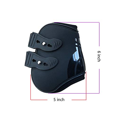 Open Front Jumping Tendon Horses Boots, Secure Leg Protection, Lightweight and Tough Dressage Horse Riding Equestrian Equipment Brown(Front & Hind Boots Set)