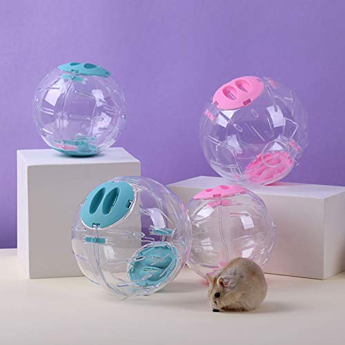 Hamster Ball Clear Plastic Sport Ball for Hamster Running Exercise Ball with Stand Small Pet Rodent Guinea Pig Mice Gerbil Jogging Ball Toy (16cm/6.3inch, Pink) 16cm/6.3inch