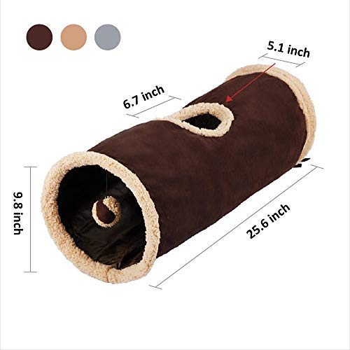 ALL FOR PAWS Collapsible Cat Tunnel Crinkle Cat Toys Play Tunnel Tube Lambswool - PawsPlanet Australia