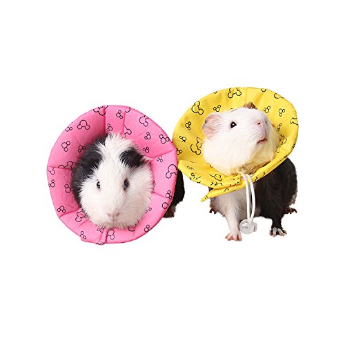 Hamster Rabbit Protection Cone Neck Recovery Collar - Small Animal Pets Elizabethan Collar Anti-Water Bite Sratch Risistant for Guinea Pig Mice Mouse Rats Ferret Squrrel (L, Pink) L - PawsPlanet Australia