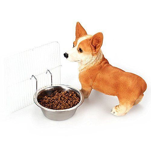 Wontee Pet Bowl Stainless Steel Hanging Food Water Cup Feeder with Hook Detachable for Dogs Cats Kennel, Bird Parrot Rabbit Cage S - PawsPlanet Australia