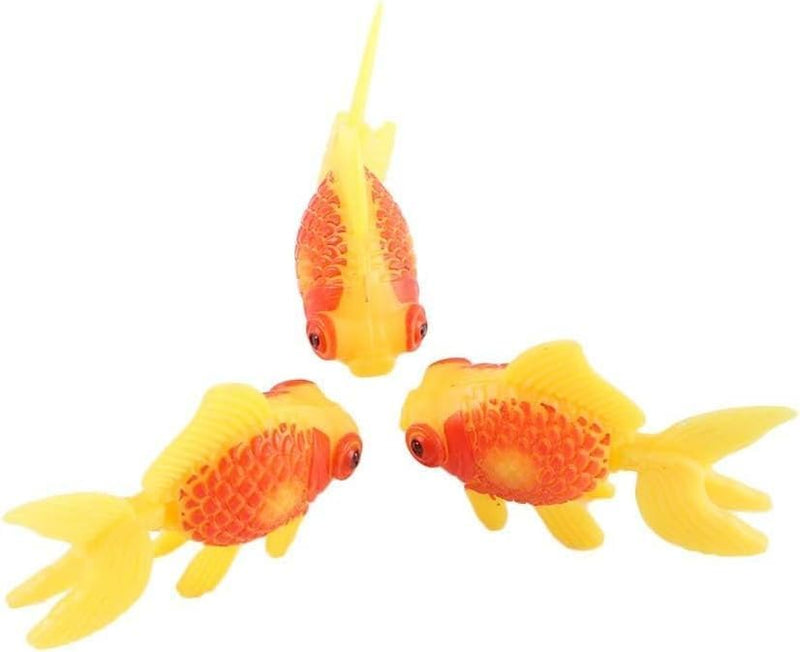 3Pcs Artificial Gold Fish for Aquarium Freshwater Saltwater for Tank Decorations Moving Plastic Small Fish Aquarium Gravel Sand Decorations - PawsPlanet Australia