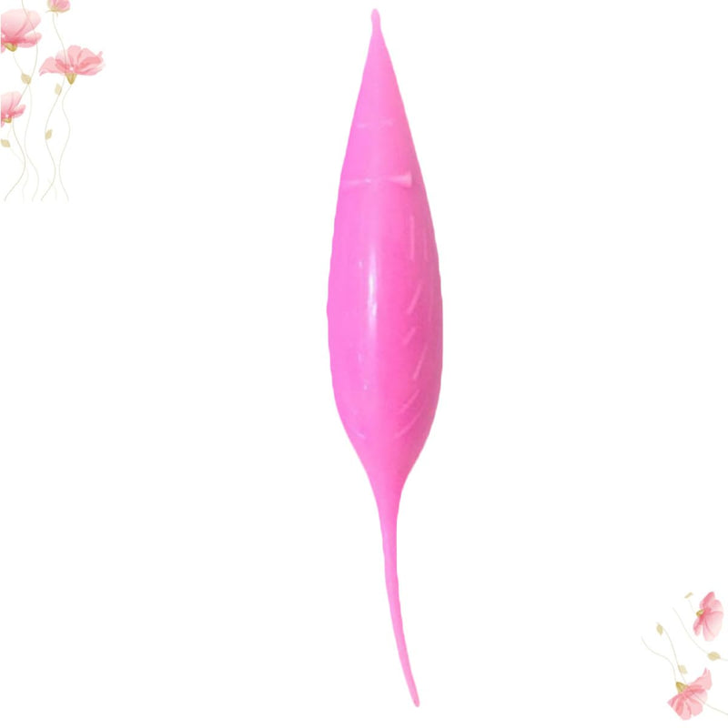 ibasenice Pink Silicone Chew Toy with Catnip, Mouse Shape, Cat Chew Toy and Teaser for Chewing and Playing with Cats and Kittens