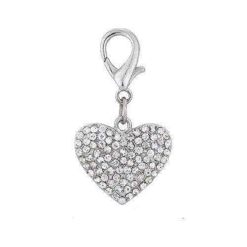 Couture Designer Bling Rhinestone Heart Pet Cat Dog Necklace Collar Charm Pendant Jewelry Clear