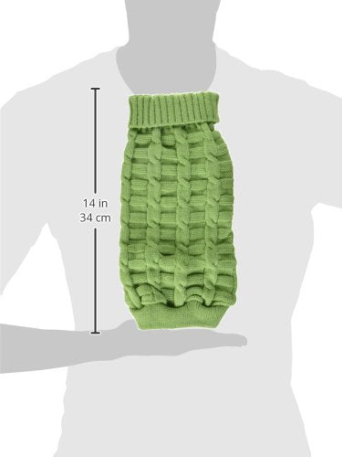 Woolen Turtleneck Sweater, Large, Green - PawsPlanet Australia