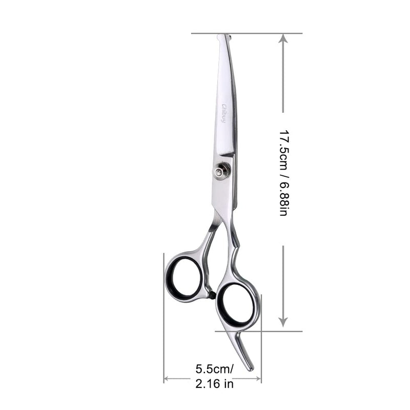 Chibuy Curved dog grooming scissors with Round Tips, Pet Shear for Cats, 4CR Stainless Steel Bending, Professional Tools for Home Stainless Steel Curved Scissors - PawsPlanet Australia