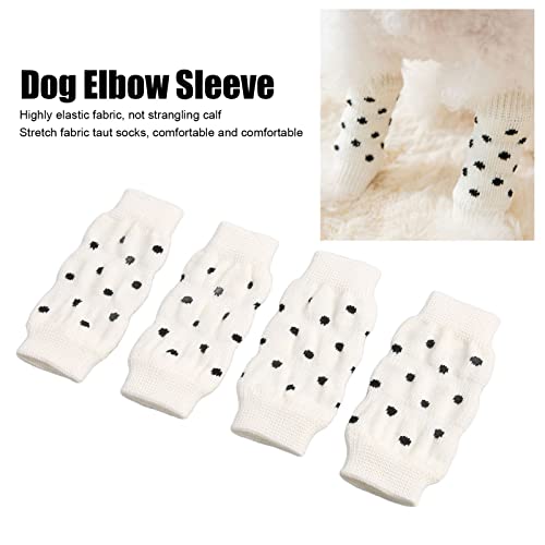 Dog Leg Bandage, 4-Piece Dog Elbow Protection, Cute Dots, Comfortable, High Stretch, Dirt-Repellent, Pet Protection, Warm Knee Pads for Protection of Dog Legs, Wounds, Injuries, (S) S