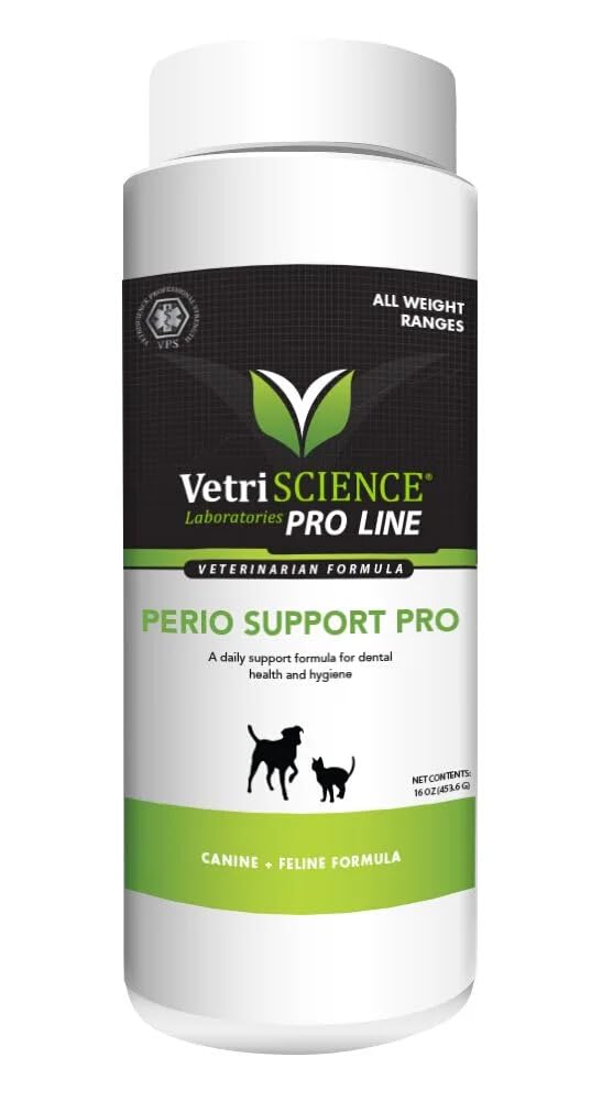 VETRISCIENCE Pro Perio Support Pro Dental Powder - Dogs + Cats, 16 oz