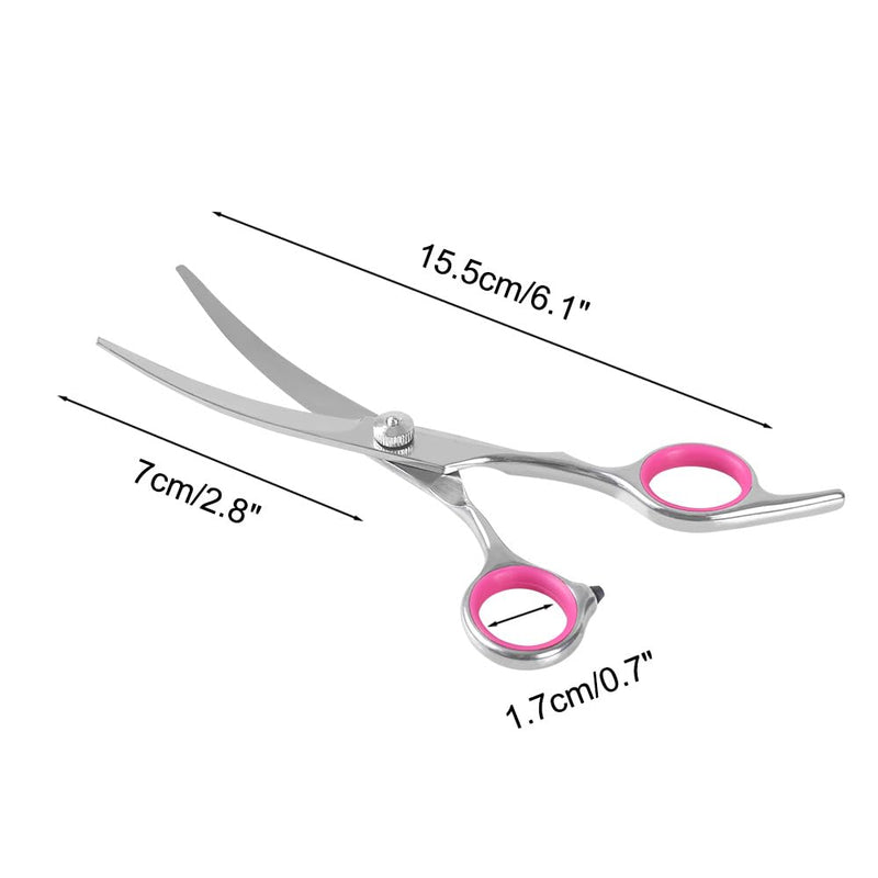 Dog Grooming Scissors, 6" Curved Cat Pet Groomings Shears Stainless Steel Cat Hair Cutting Eye Trimming Scissor for Dog Grooming Family Use - PawsPlanet Australia