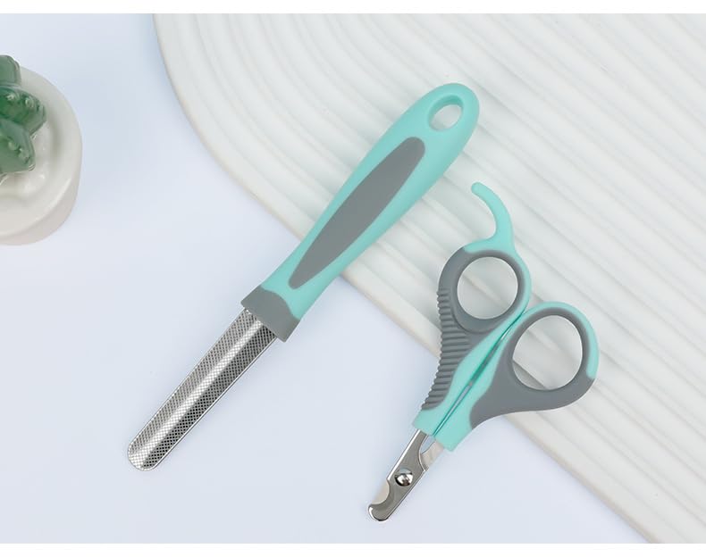 Pet Nail Clippers, Small Animal Toenail Trimmer Kit, Multiple Sizes, Light Green and Silver - PawsPlanet Australia