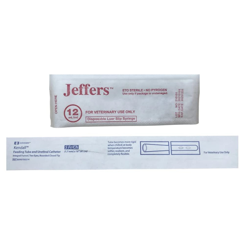 LBH Market Tube Feeding Kit for Puppies Kittens Includes Kendall Puppy Feeding Tube 5 French and 12 Ml Syringe for Fading Puppy Support Whelping Kit or Baby Kitten Supplies (5 FR) - PawsPlanet Australia