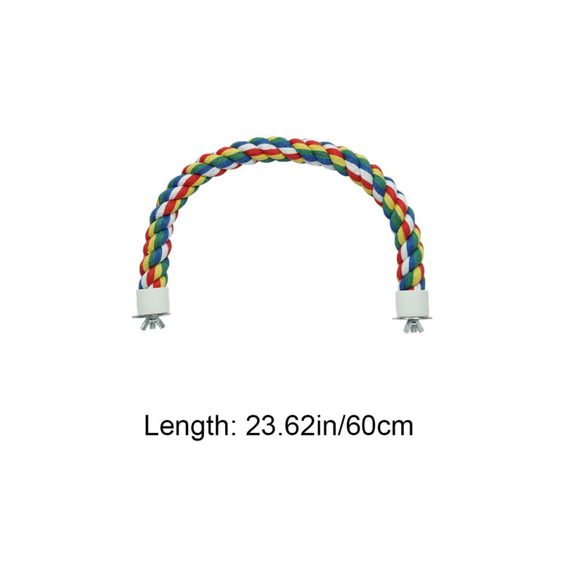 Bird Perch Rope Colorful Bird Spiral Rope Practical Parrot Toy Parrot Climbing Rope Cotton Rope Swing Bird Ladder Bridge for Large Medium Small Parrots (24 Inch) 24 Inch - PawsPlanet Australia