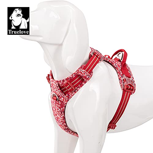 WINHYEPET True Love No-Pull Dog Harness, Cotton Fabric Breathable and Reflective Soft, Adjustbale for Running Walking, Suitable Small Medium Large Cats Dogs TLH5655(Poppy Red, S) Poppy Red - PawsPlanet Australia