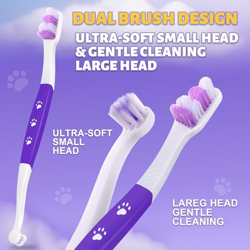 Premium Dog Oral Care Kit + Dog Toothbrush – Newly Upgraded Dual-Head Design
