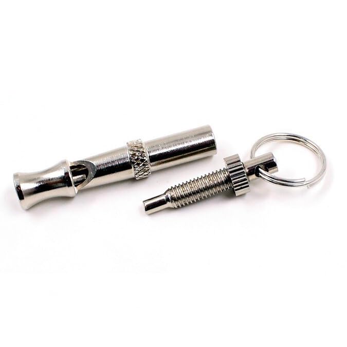 Dog Whistle to Stop Barking Neighbors Dog Training Tools High Pitch Dog Training Whistle Copper Core Dog Whistles for Recall and Pet Behavior Control (2 Pcs) Silver - PawsPlanet Australia
