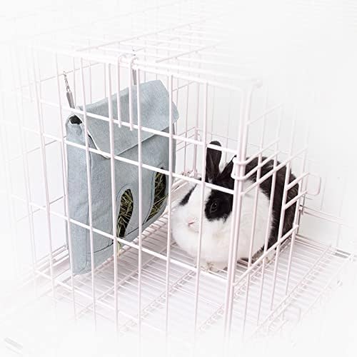 Rabbit Hay Feeder Bag, Guinea Pig Hay Feeder Storage,Sack Hay Bag Feeding Storage for Chinchilla Hamsters Rabbit Guinea Pig Small Animals (L, Blue) - PawsPlanet Australia