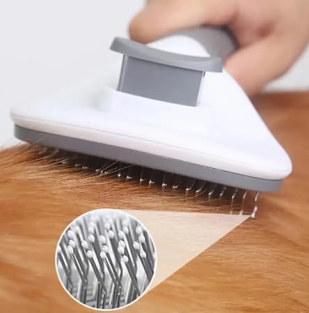 Self Cleaning Slicker Brush - Dog Cat Bunny Pet Grooming Shedding Brush - Easy to Remove Loose Undercoat - Pet Massaging Tool Suitable for Pets with Long or Short Hair… - PawsPlanet Australia